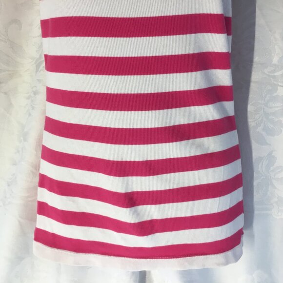 Old Navy Womens Hot Pink White Stripe Scoop-Neck Sleeveless Tank Top Size S - Picture 4 of 11